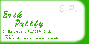 erik pallfy business card